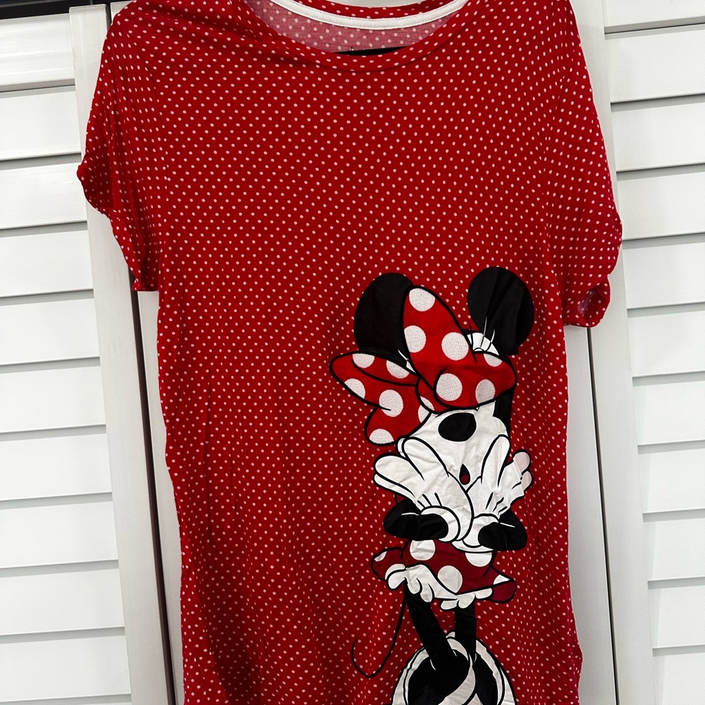 Disney Parks Minnie Mouse Red and White Polka Dot Shirt
